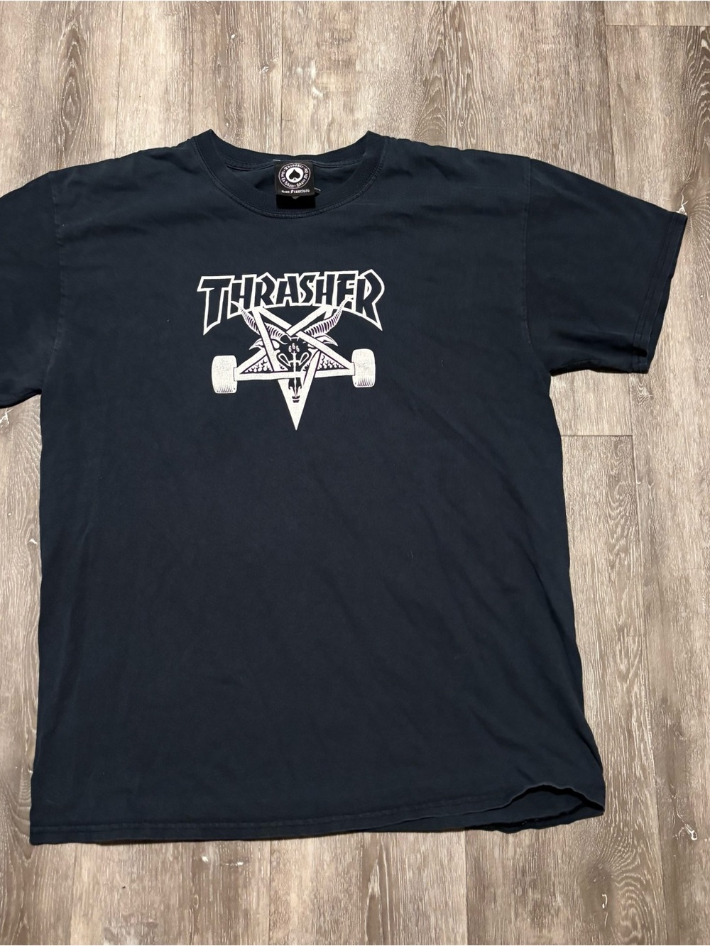 Vintage Style Thrasher Skate Tee faded distressed 2000s size L See Pics